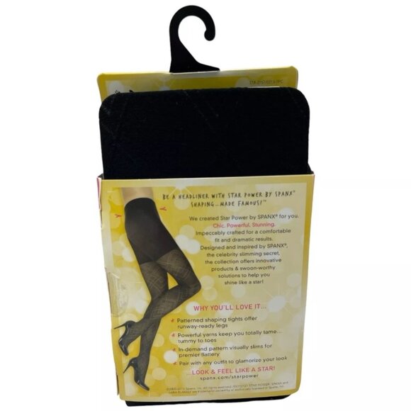 Star Power SPANX Center Stage Patterned Shaping Tights Diamond Daze Black Size D - Picture 4 of 4